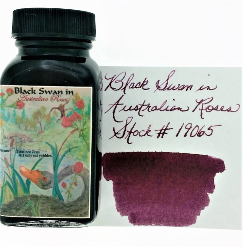 image of: Noodlers Ink Bullet Proof Black Swan in Australian Roses Pink 3 oz
