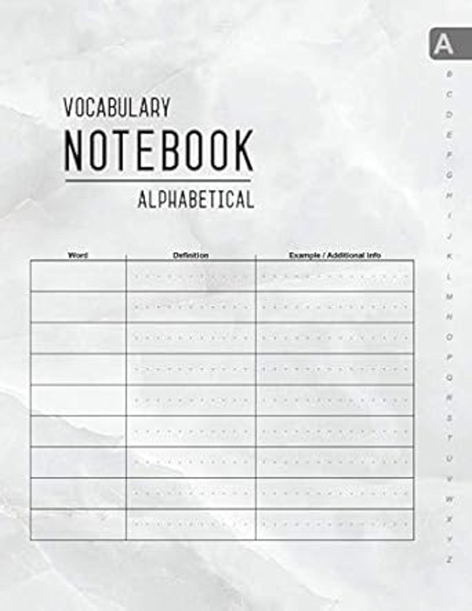 Cover image for Vocabulary Notebook Alphabetical