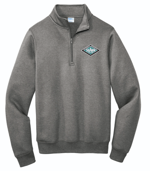 Southeast Arkansas College Embroidered 1/4 Zip Pullover Sweatshirt, Graphite Heather; $54.98