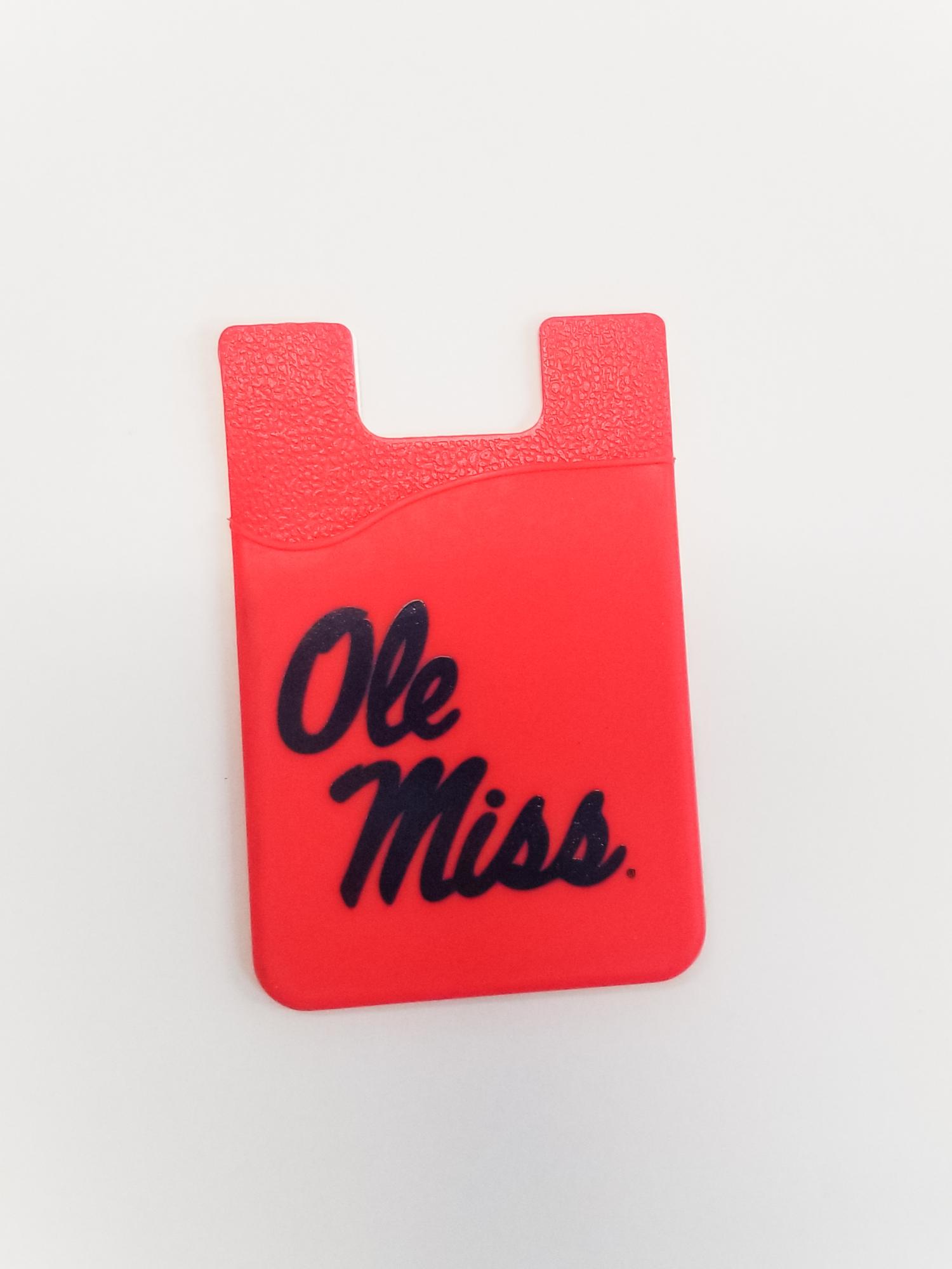 image of: Ole Miss Script Phone Wallet ID Holder Red