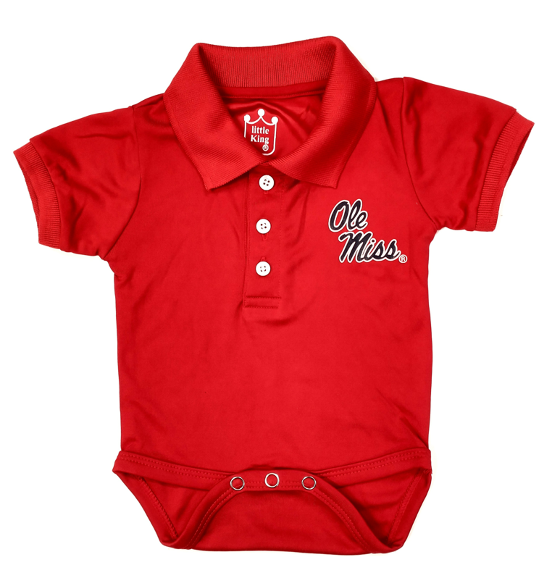 image of: Infant Ole Miss Poly Performance Polo Onesie Red