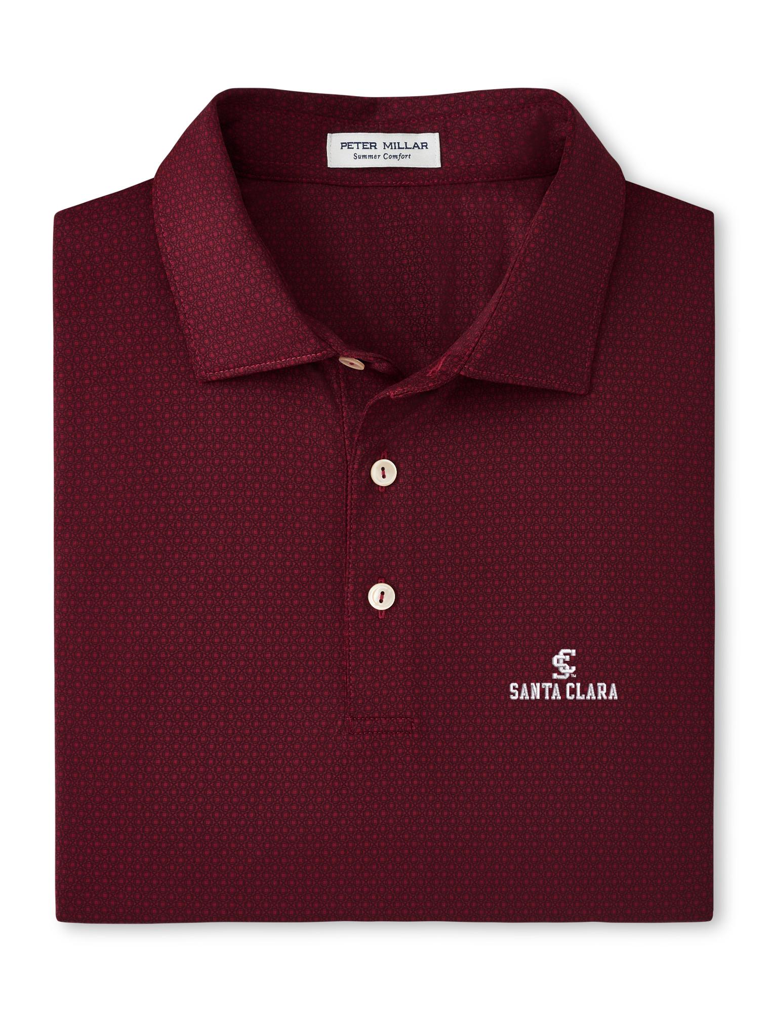 image of: Santa Clara Broncos Peter Millar Tesseract Performance Jersey Polo, Maroon