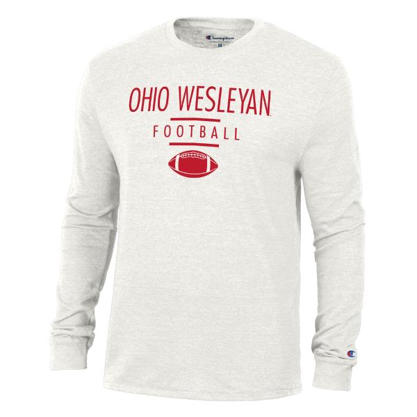 OWU Long Sleeve Tee Football Triblend White Alabaster *Clearance*; $19.99