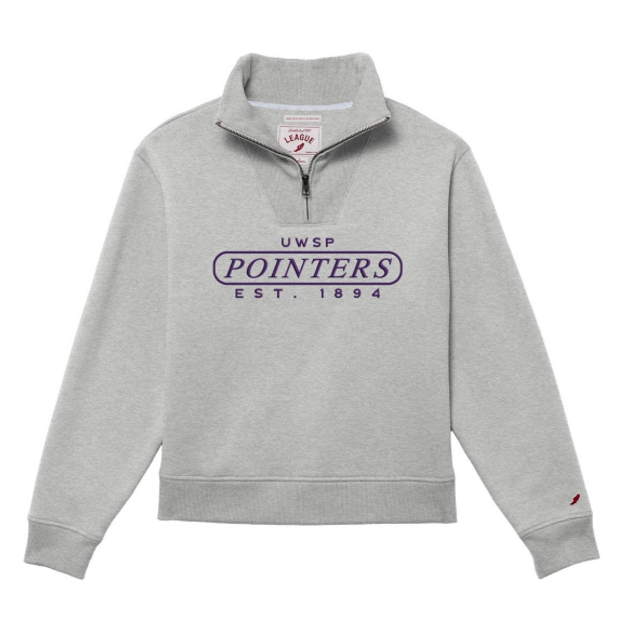 Product image 1 of 1 for UWSP Women's 1991 Quarter Zip, UWSP Pointers Logo, Vintage Grey