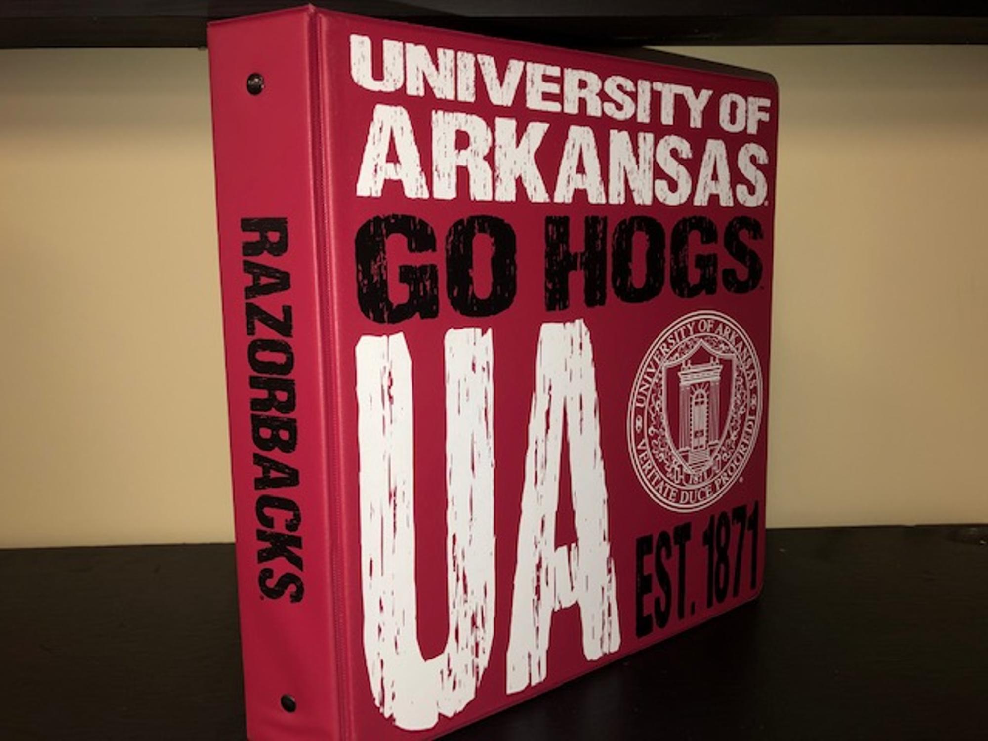 image of: University of Arkansas "Go Hogs" Samsill Branded 1.5 Inch Seal Ring Binder - Burgandy