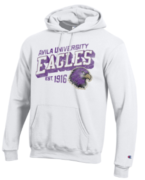 AU HOODIE SLANT OVER EAGLES WHT; $49.99