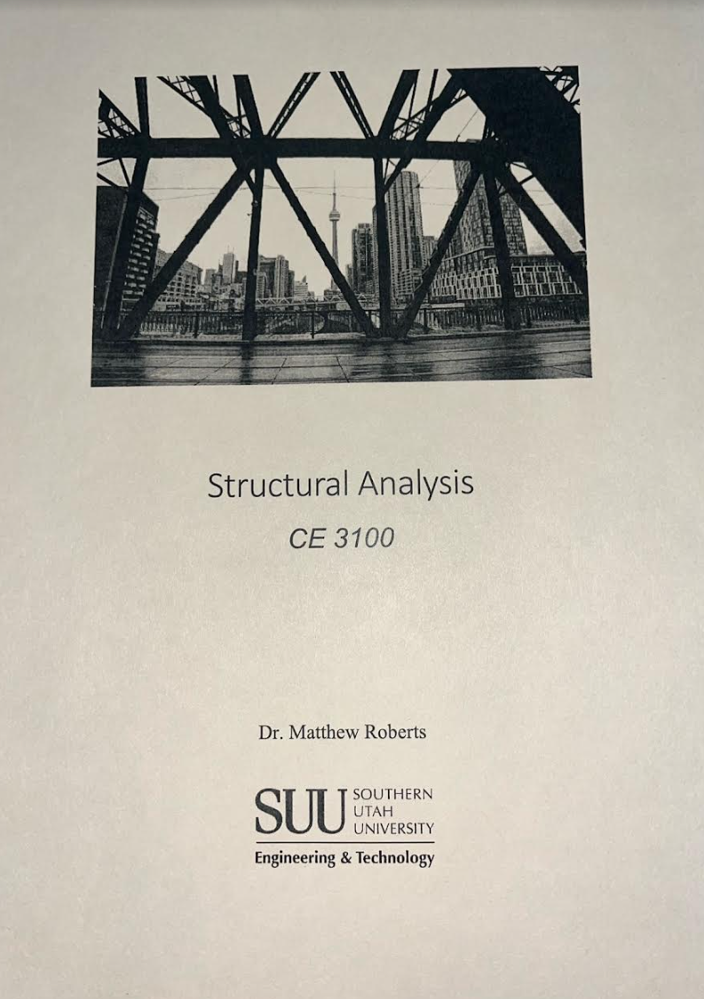 Cover image for CE 3100: COURSEPACK - STRUCTURAL ANALYSIS