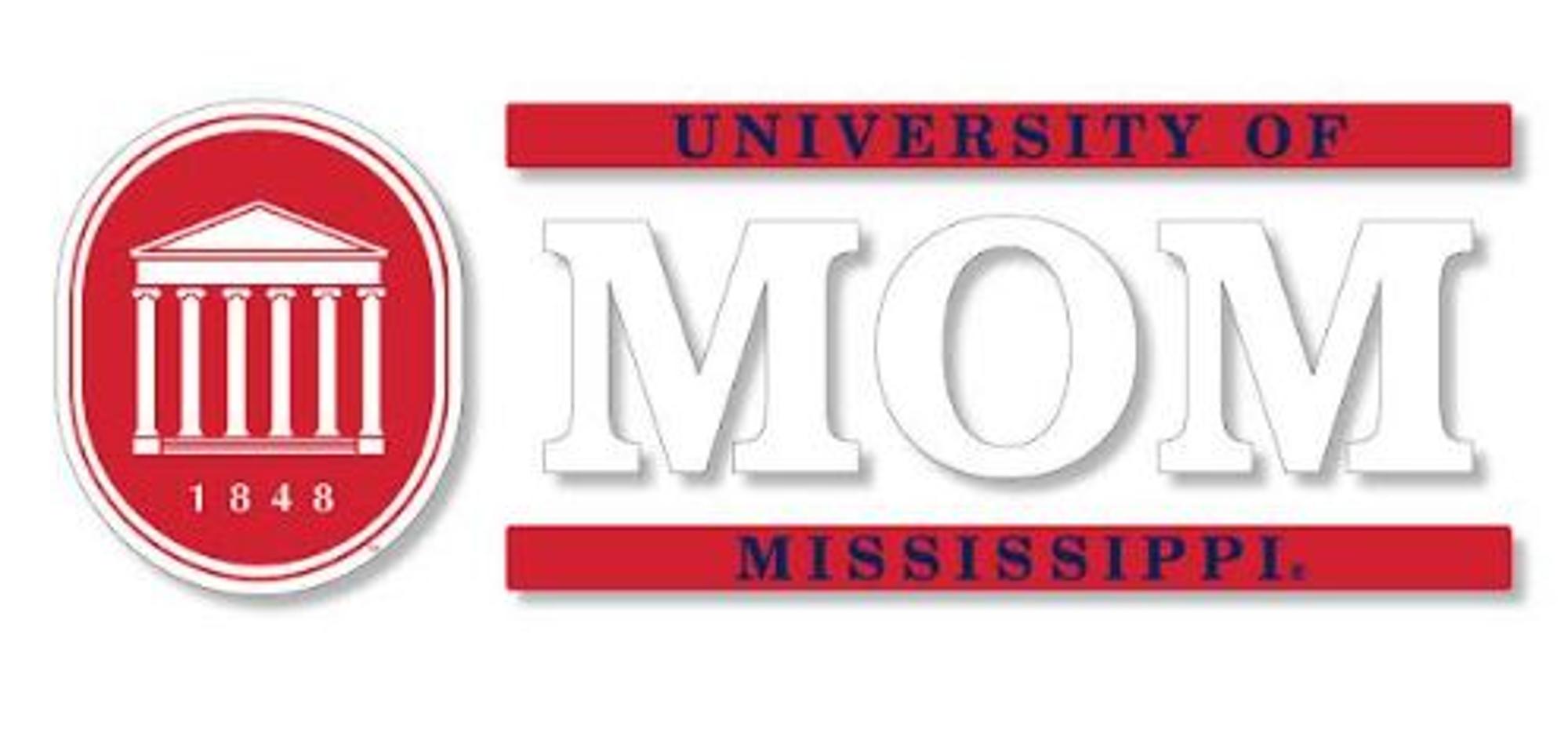 image of: University of Mississippi Mom Vinyl Decal 6"