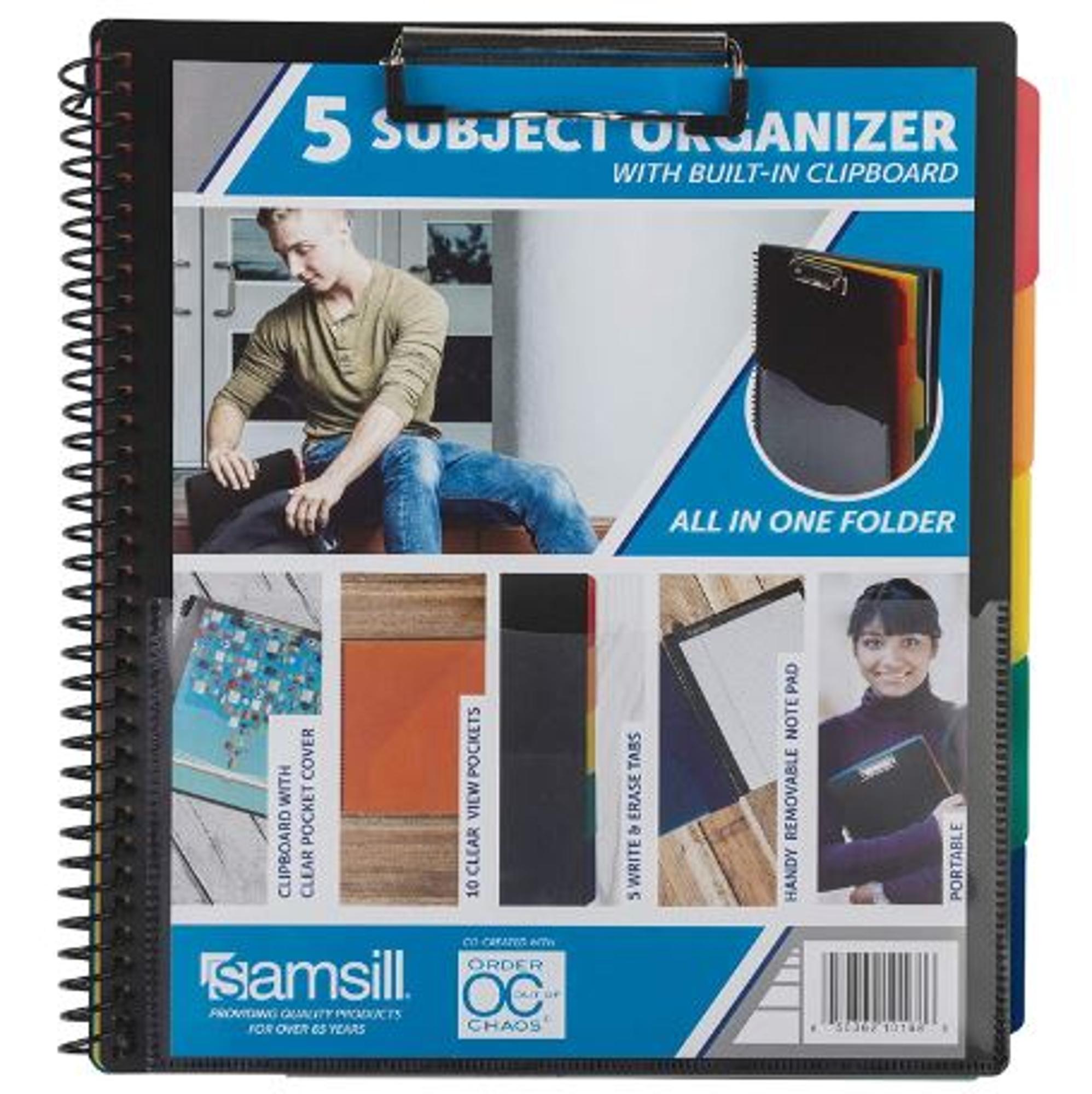 image of: Five Subject Organizer with Clipboard and Pad