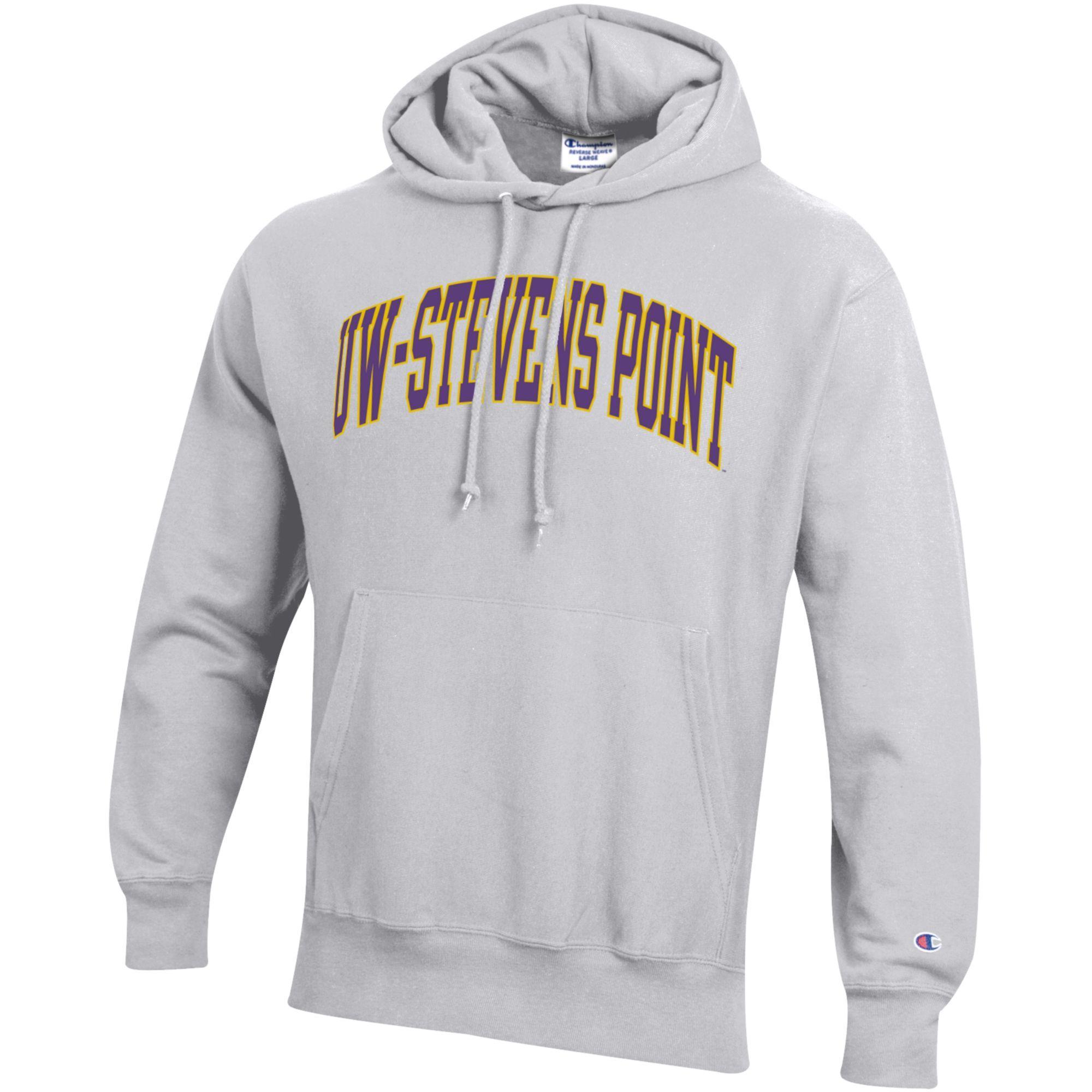 Product image 1 of 1 for UW-Stevens Point Champion Reverse Weave Hoodie, Silver Grey