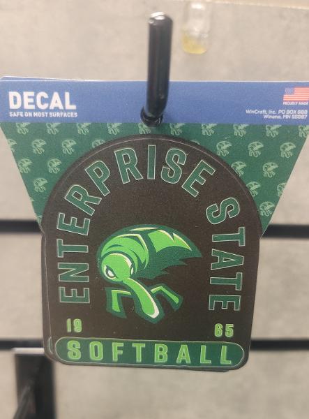 Enterprise State Softball Clean Cut Decal; $5.99