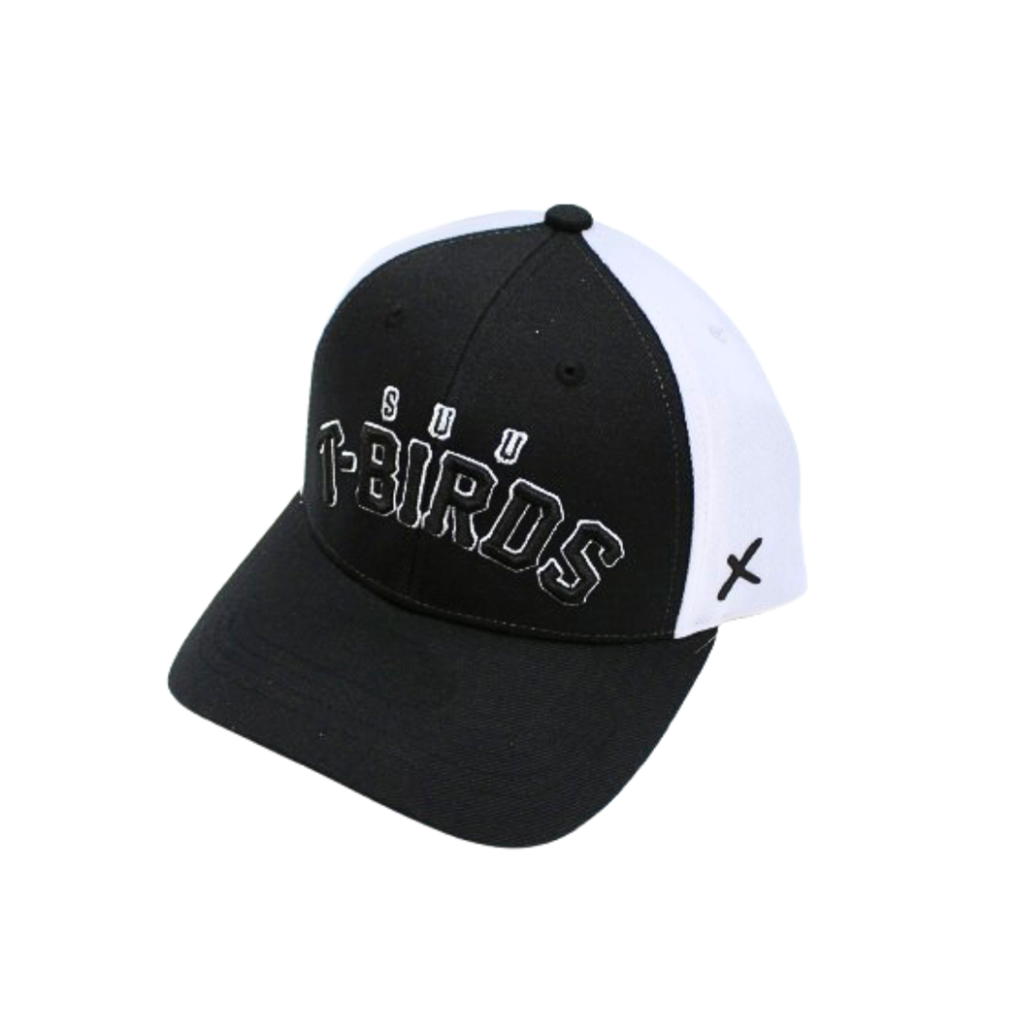 image of: CAPX HAT FITTED PRO BLEND BLACK/GRAY SUU T-BIRDS
