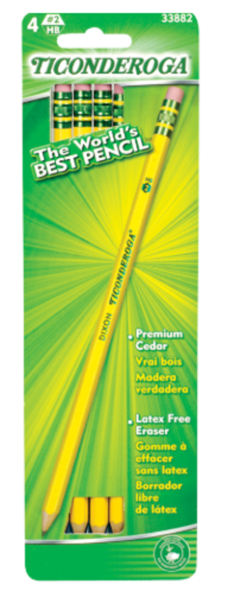Product image 1 of 1 for Ticonderoga #2 Woodcase Pencils, 4 Pack, Sharpened, Yellow
