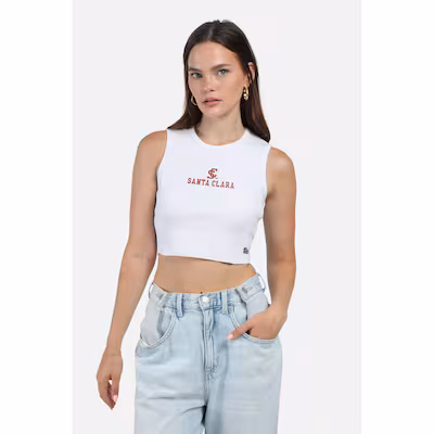 image of: Santa Clara University Women's Cut Off Tank, White