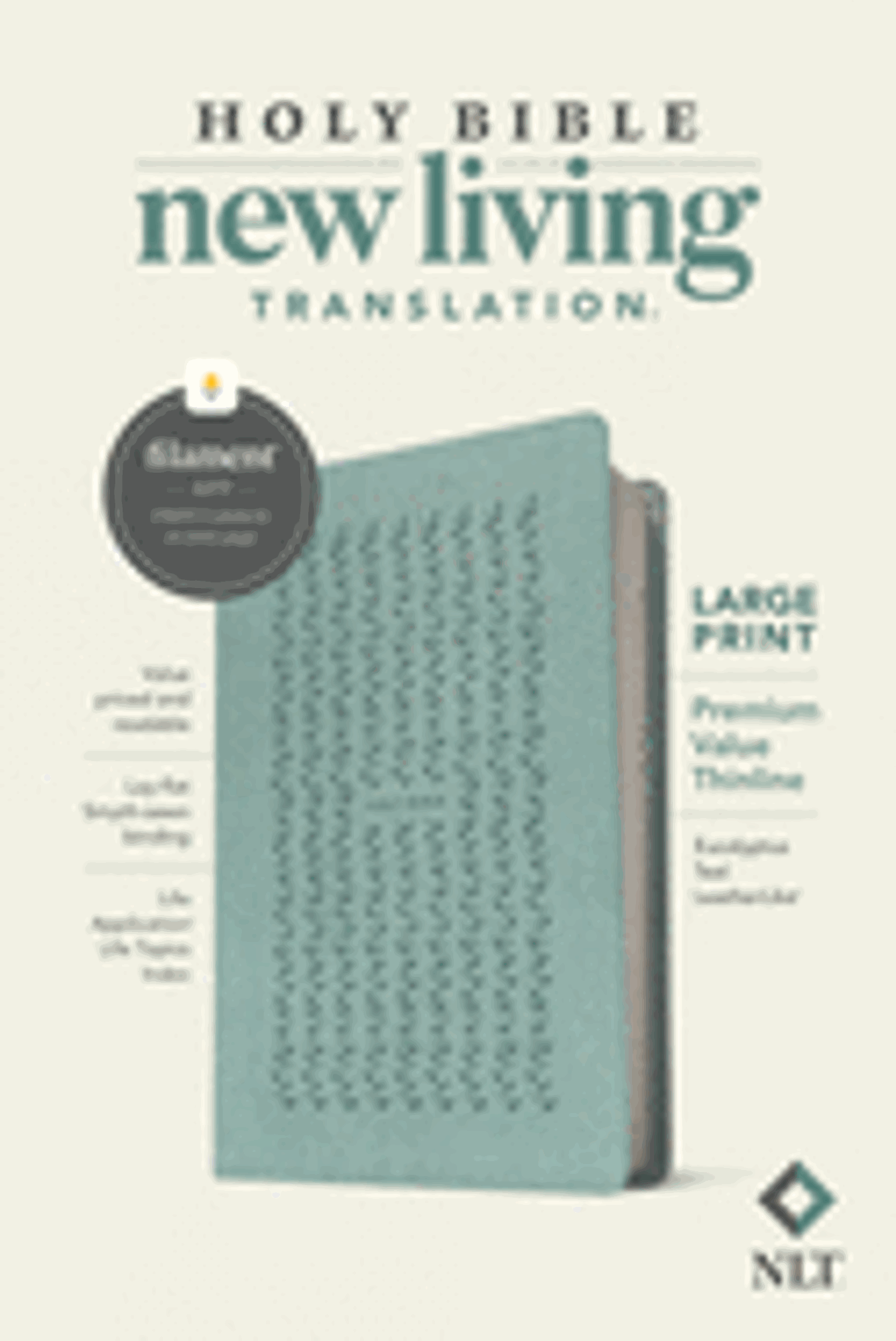 Cover image for NLT Large Print Premium Value Thinline Bible, Filament Enabled (Leatherlike, Eucalyptus Teal) - Large Print Contributor(s): New Living Translation (Author) ,