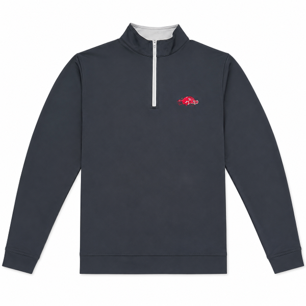 Arkansas Razorbacks Peter Millar Perth Performance Quarter Zip - Slobber Hog; $175.00