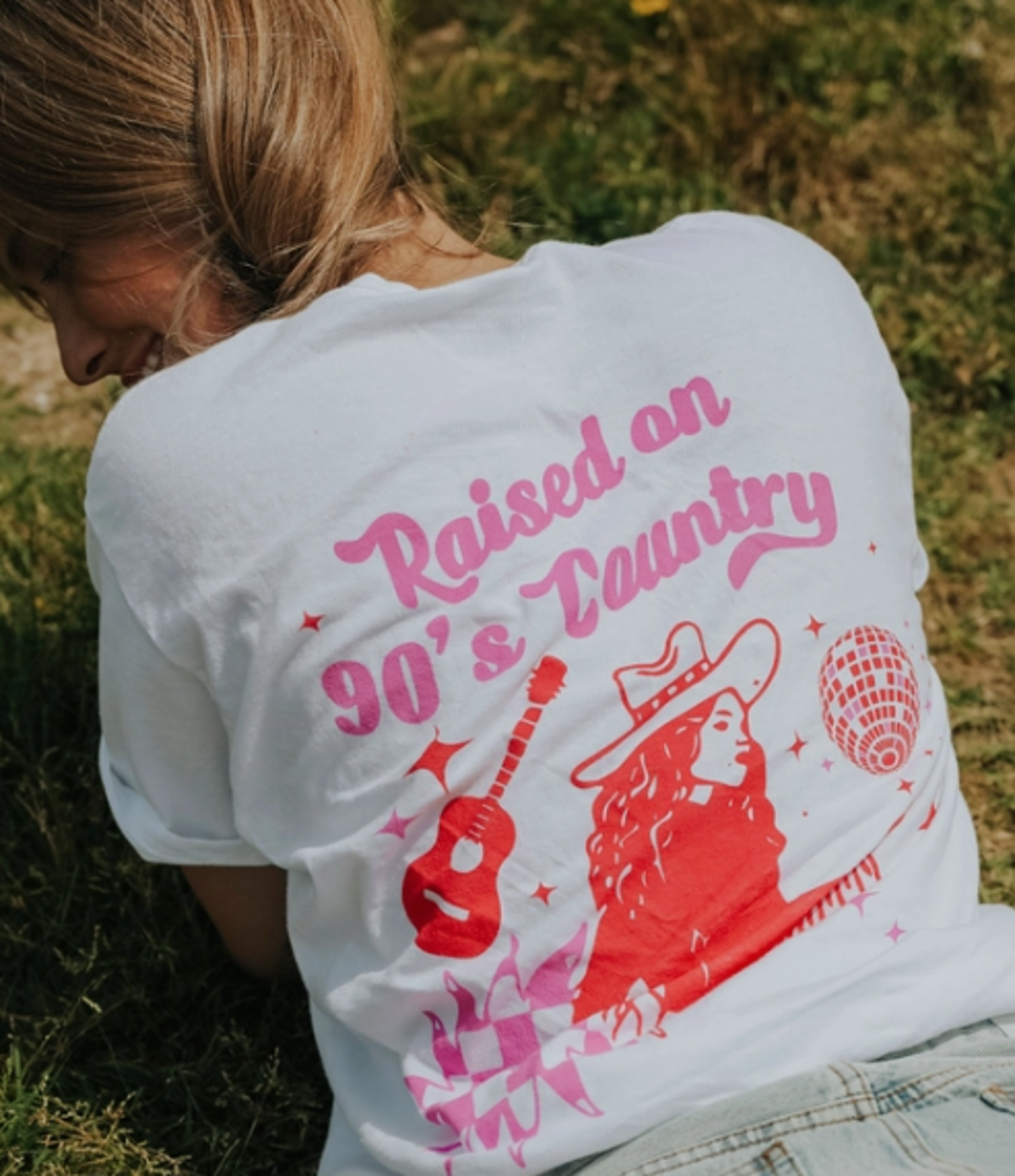 image of: Charlie Southern Raised on 90's Country White Short Sleeve Tee