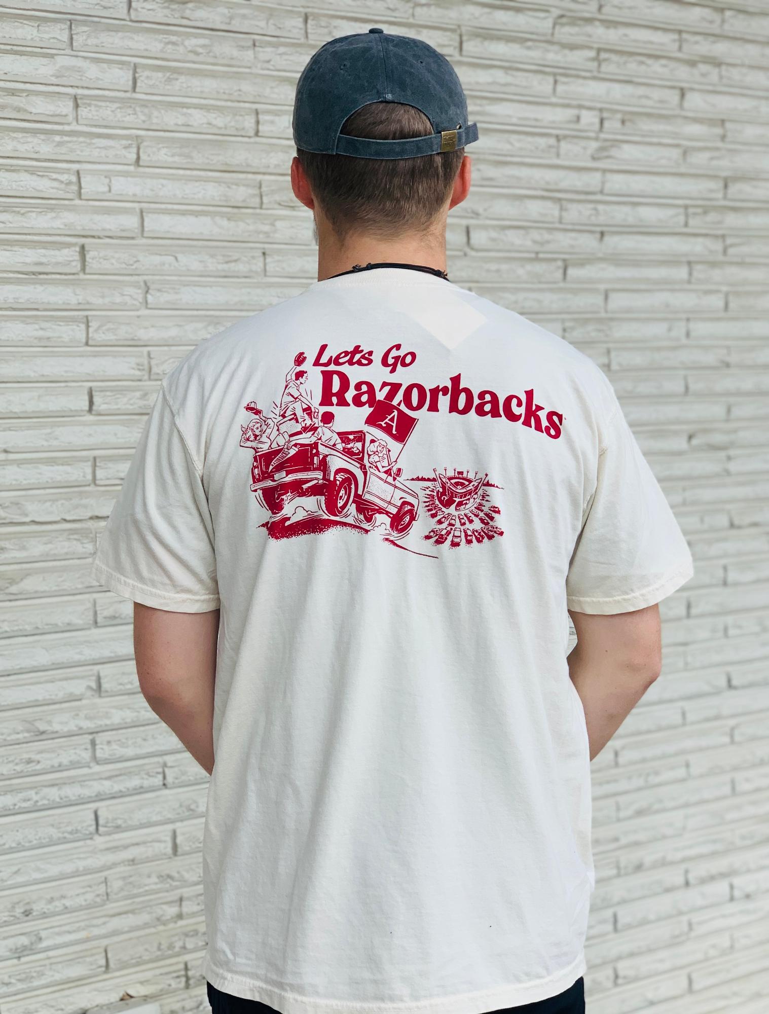 image of: Arkansas Razorbacks Road Trippin' To The Baseball Game Short Sleeve Tee - Ivory
