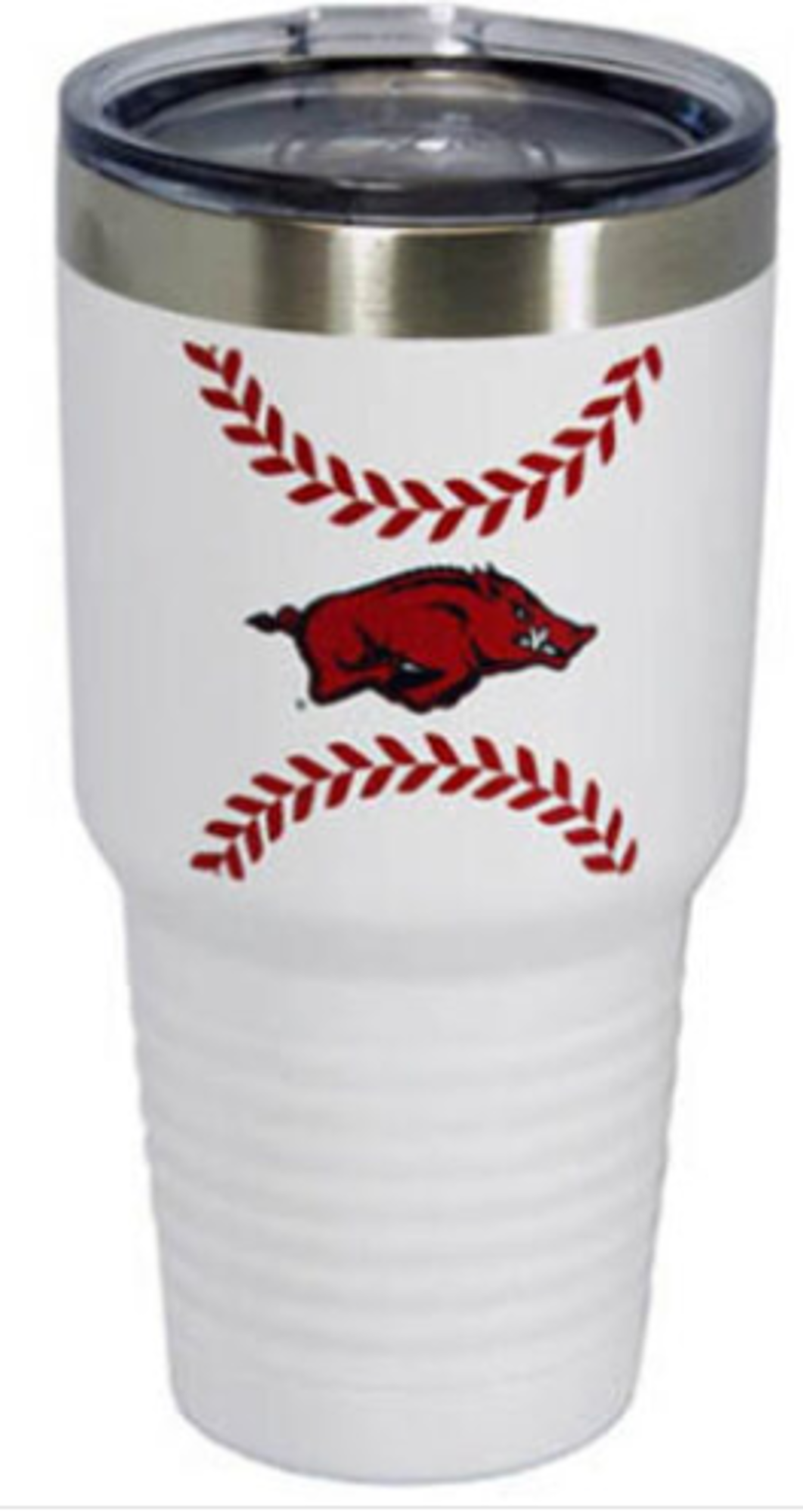 image of: Arkansas Razorbacks 30oz Travel Baseball Tumbler