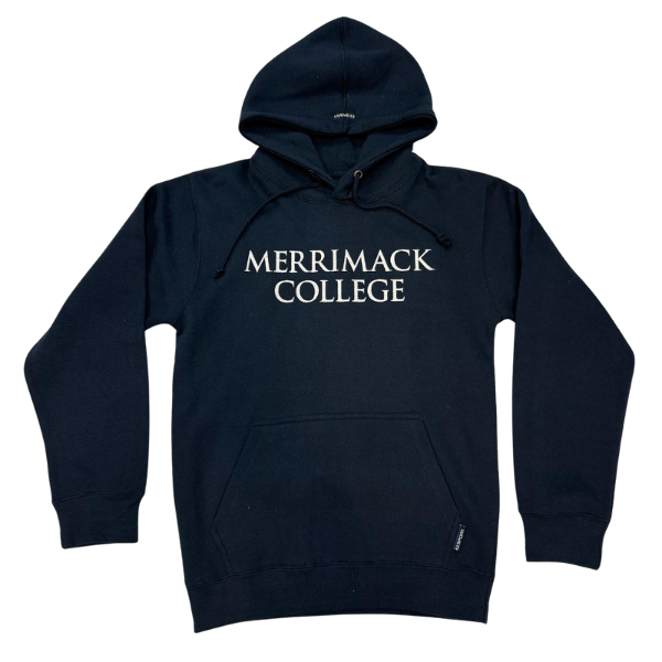 Navy Merrimack College EMB Stacked Logo; $64.99