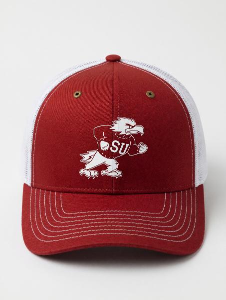 CAPX HAT FITTED RED/WHITE FIGHTING BIRD; $38.00