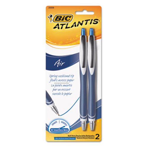 image of: BIC Atlantis Air Blue Pens- 2 Pack