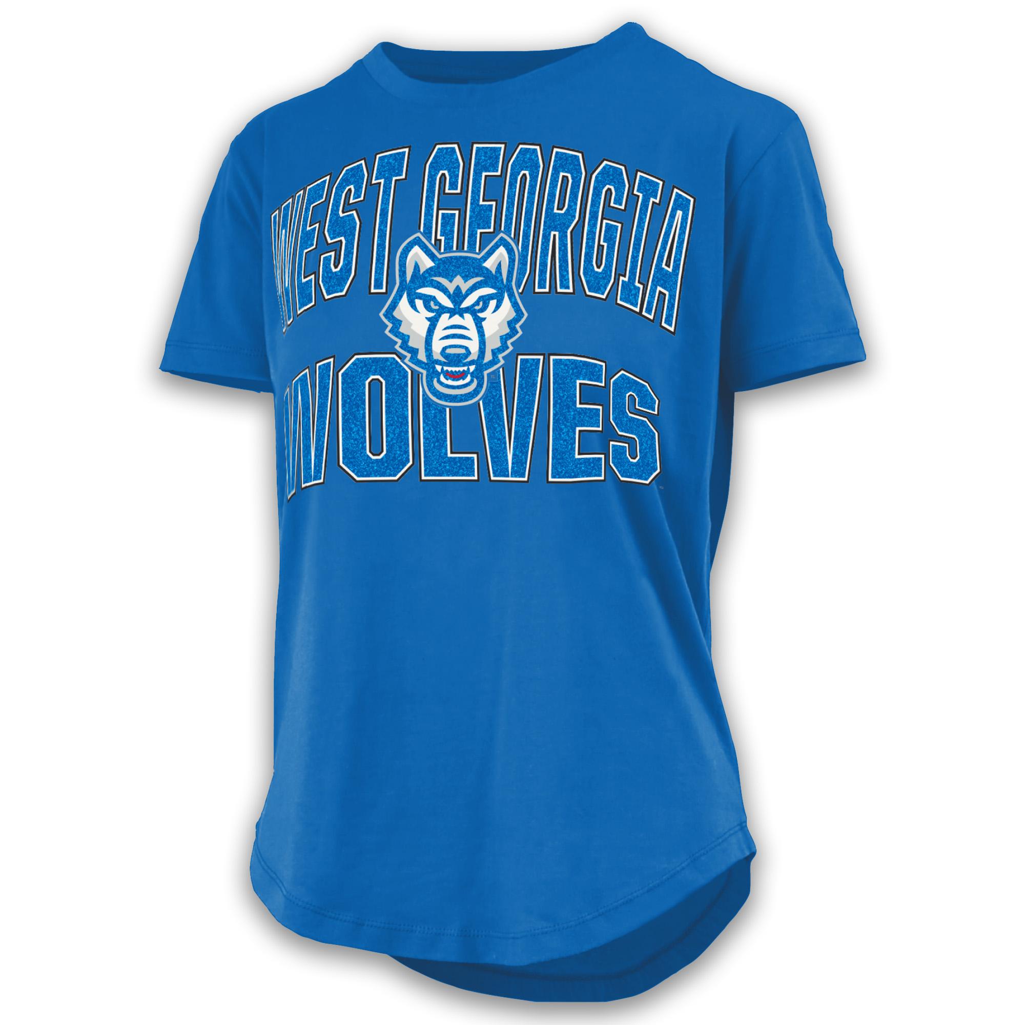 image of: WEST GA WOLVES TEXT "MAXIMA GLITTER" T-SHIRT