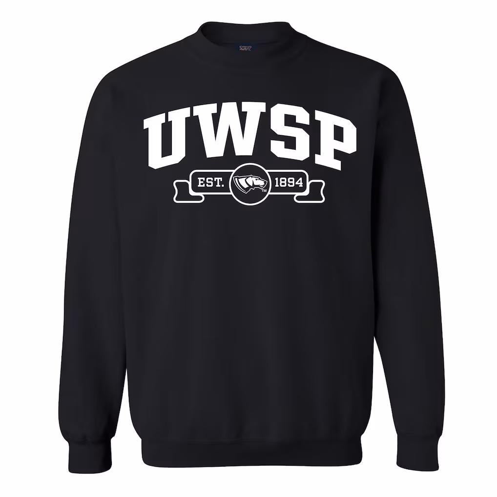 Product image 1 of 1 for University of Wisconsin Stevens Point OPP Fleece Crew, Black