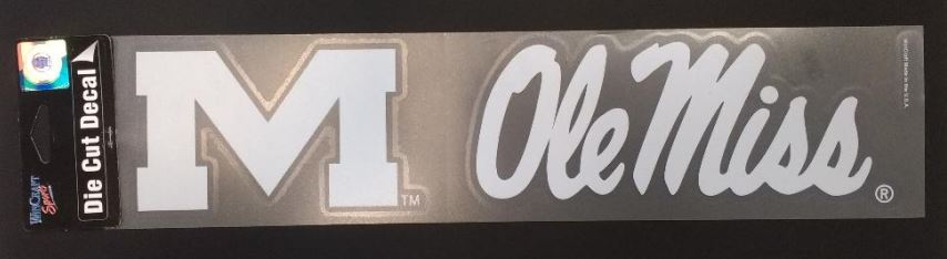 image of: M Ole Miss Die Cut White Decals Set/2