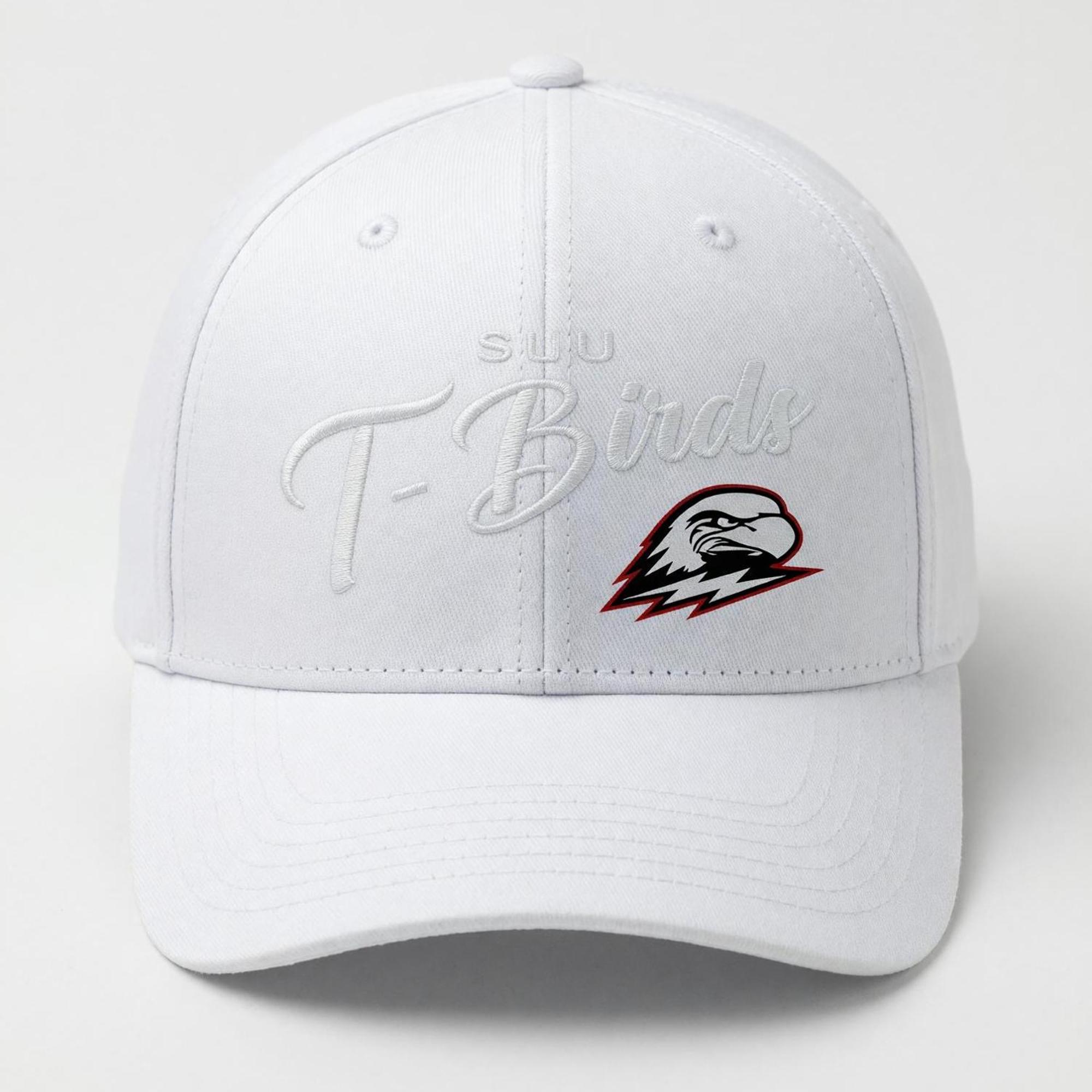 Product image 1 of 1 for CAPX HAT QUAD WHITE ON WHITE SUU T-BIRDS ADJUST