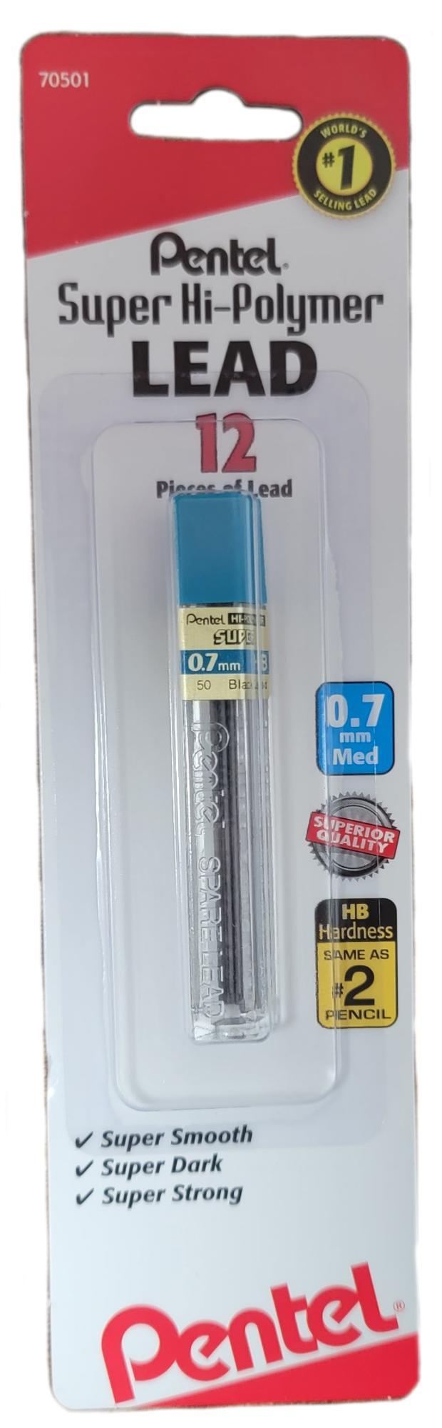 image of: Pentel Super Hi-Polymer Replacement Lead Gray .7mm