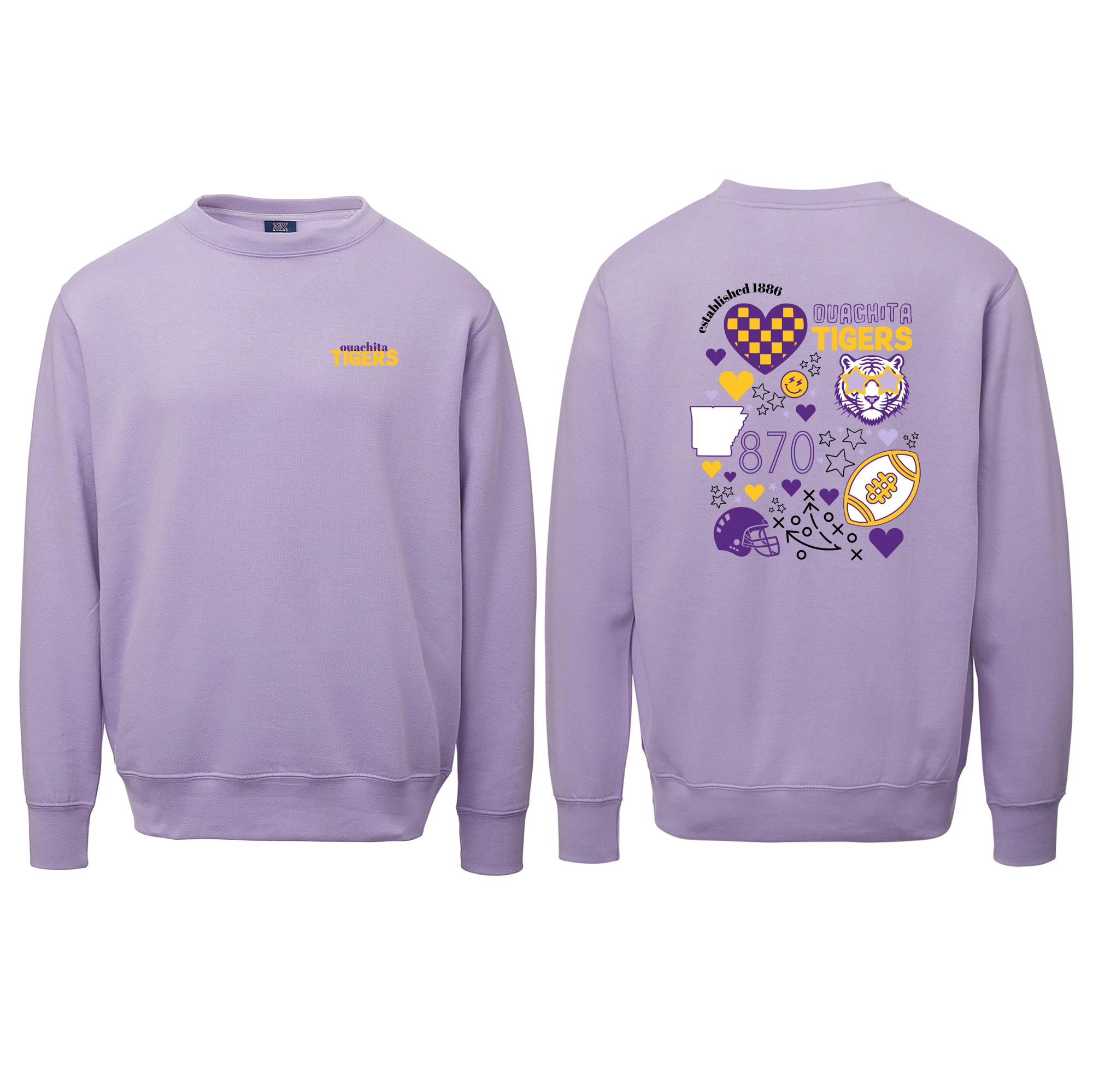 image of: Ouachita Tigers Football Decal Collage Fundamental Fleece Crew