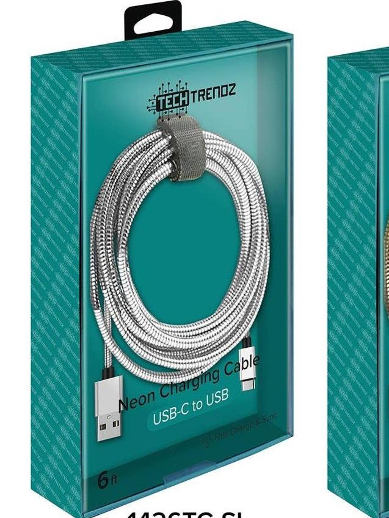 Variant 2 of 2 for Tech Trendz 6 Foot Metallic Cable Charger