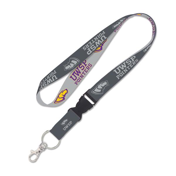 UWSP Pointers Charcoal Lanyard; $9.98
