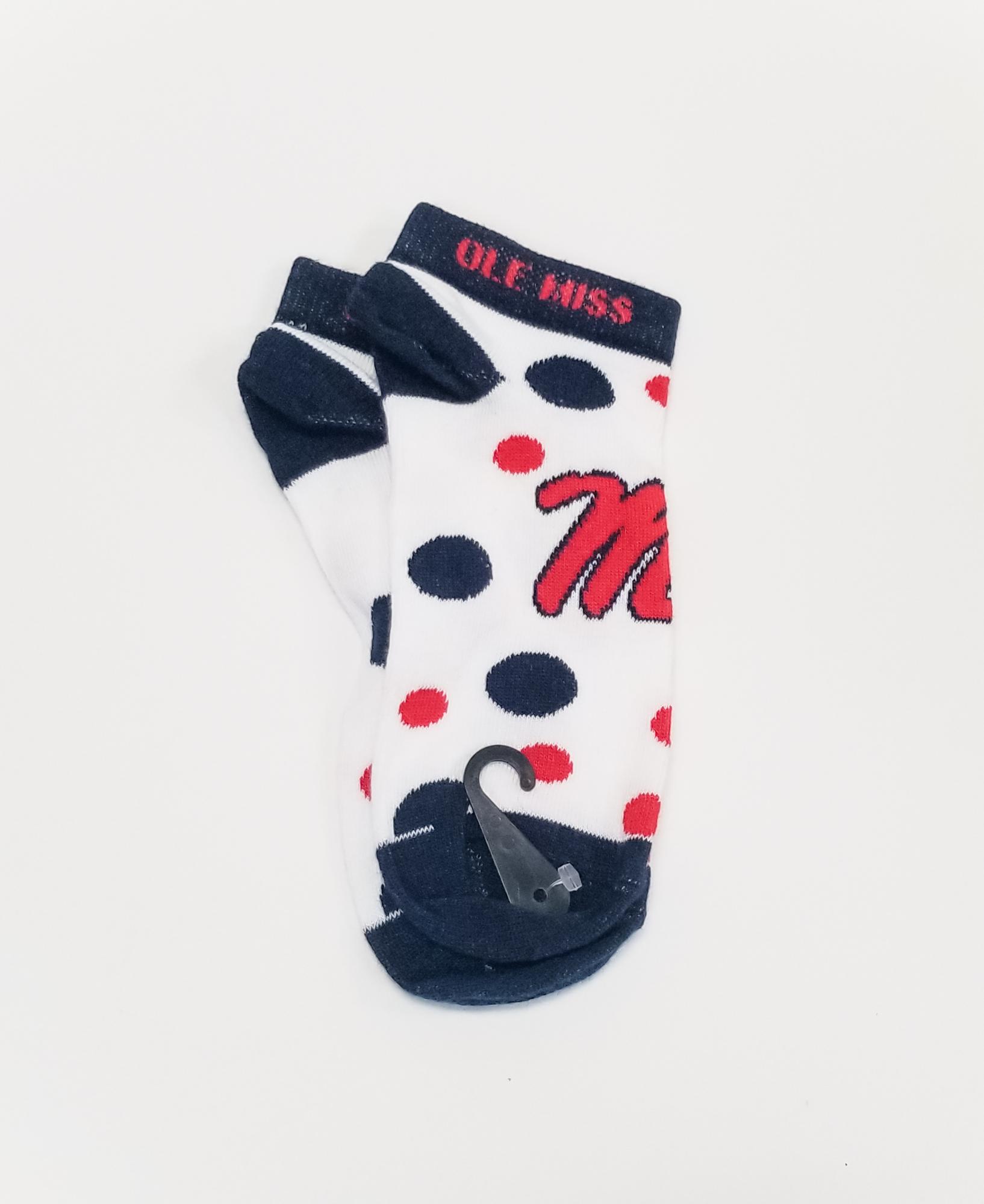 image of: Ole Miss Youth Girls Pokie Dot Socks 7-9