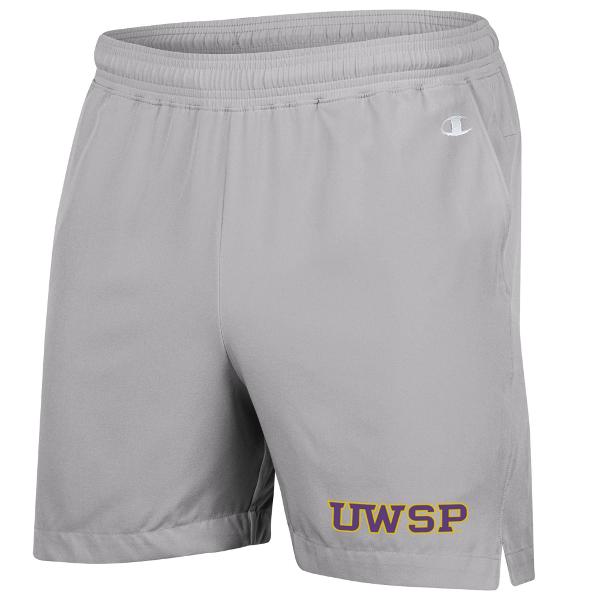 UWSP Champion Men's Woven Shorts, Manhattan Mist; $49.98