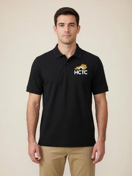 KHCTC SS POLO BLK LOGO; $57.99