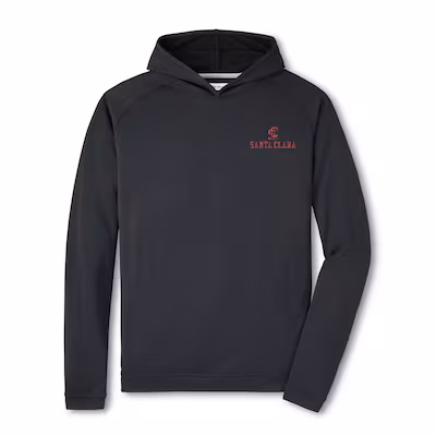 image of: Santa Clara University Peter Millar Pine Performance Hoodie, Black