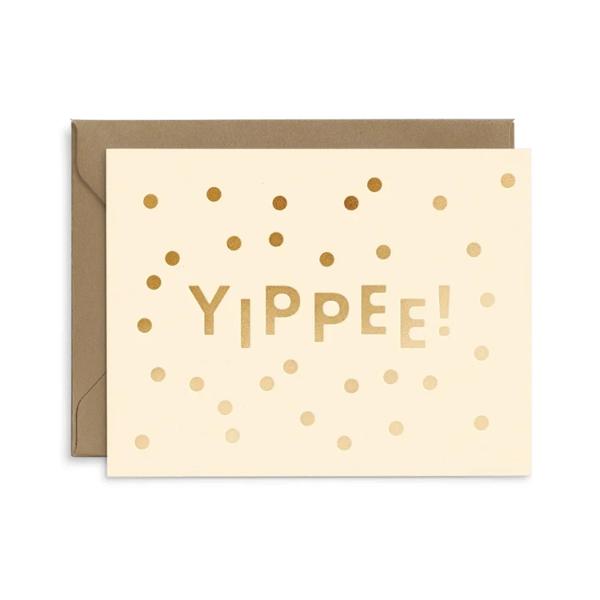 Yippee Confetti Celebration Greeting Card, Beige; $7.98