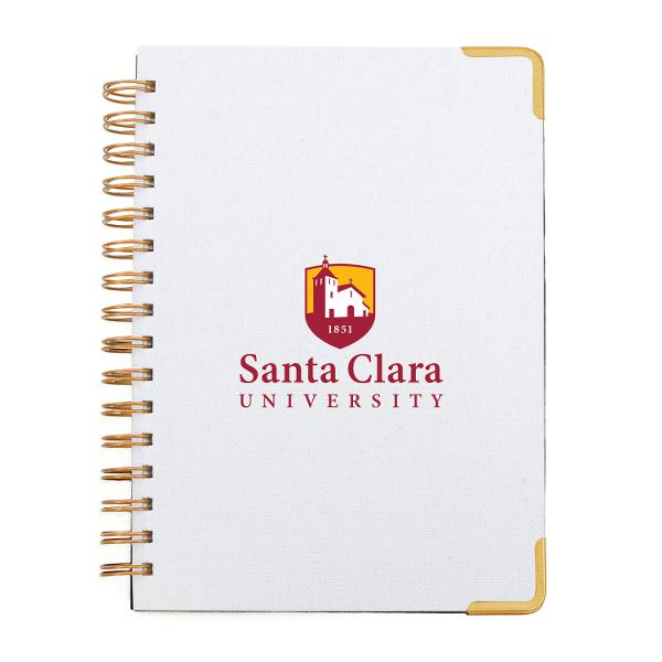 Santa Clara University Woven Paper Hardback Notebook, White; $19.98