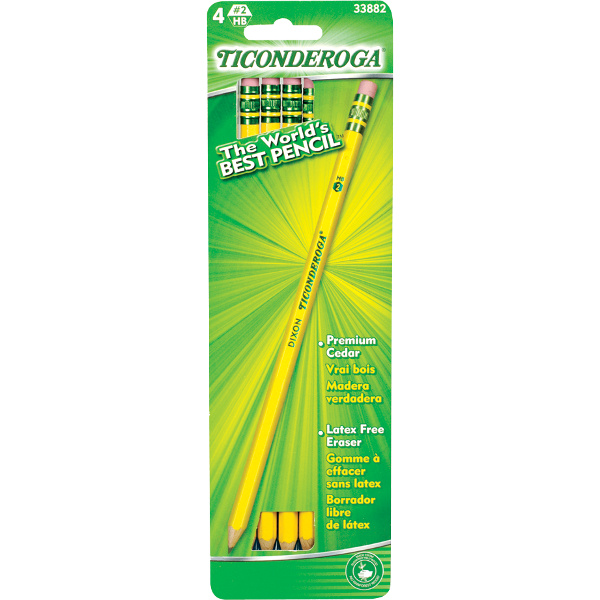 Ticonderoga Woodcase Pencil #2 4pk; $3.99