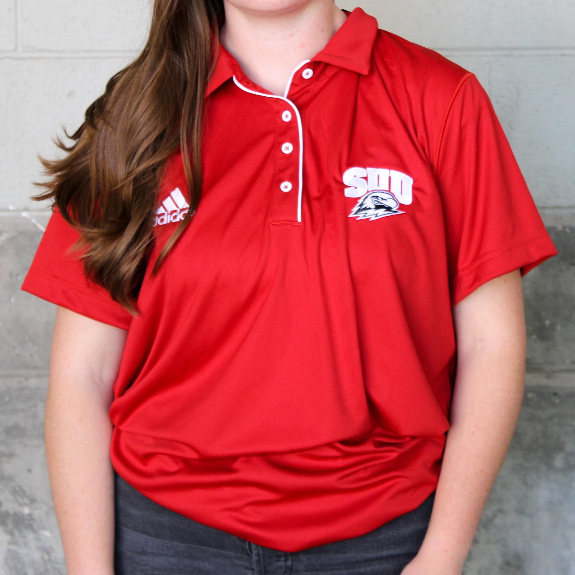 Product image 1 of 2 for ADIDAS ATHLETICS WOMENS POLO RED SUU/THOR IS1102