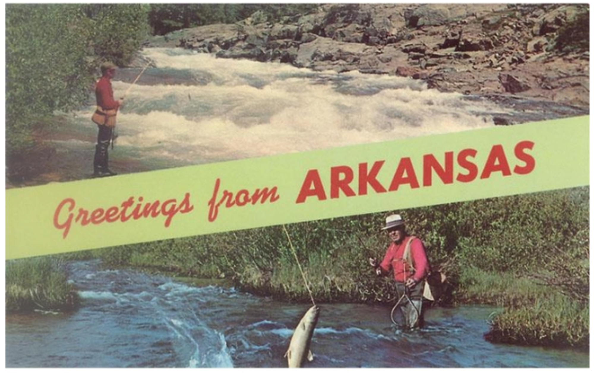 image of: Greetings from Arkansas Fishing Magnet