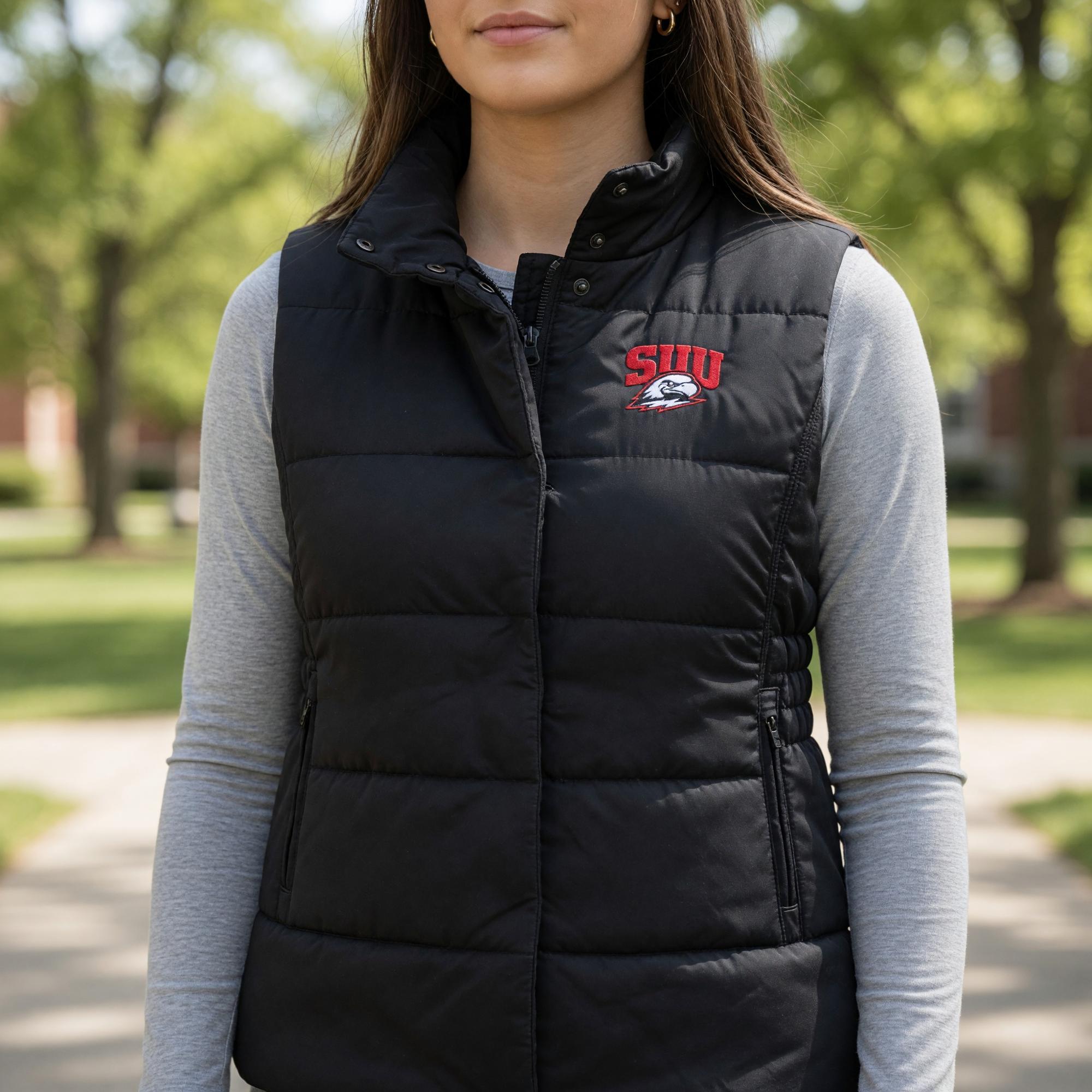 Product image 2 of 3 for COLOSSEUM WOMENS VEST BLACK SUU/THOR LEFT CHEST