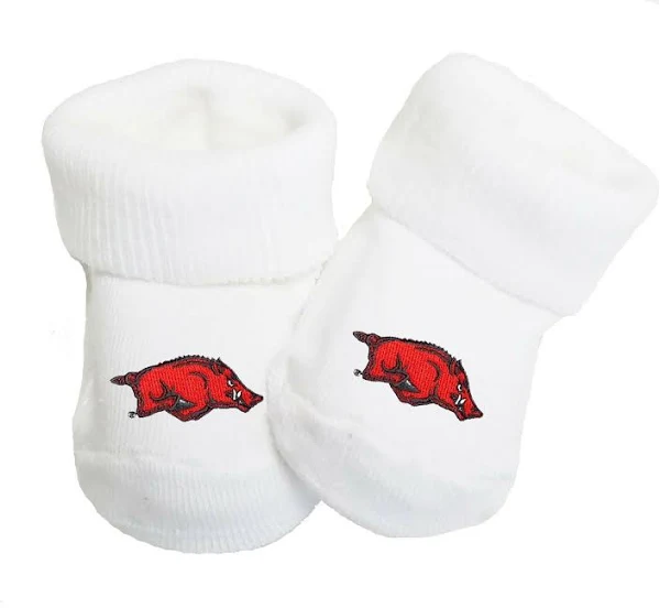 image of: Infant Arkansas Razorbacks Running Hog Bootie - White