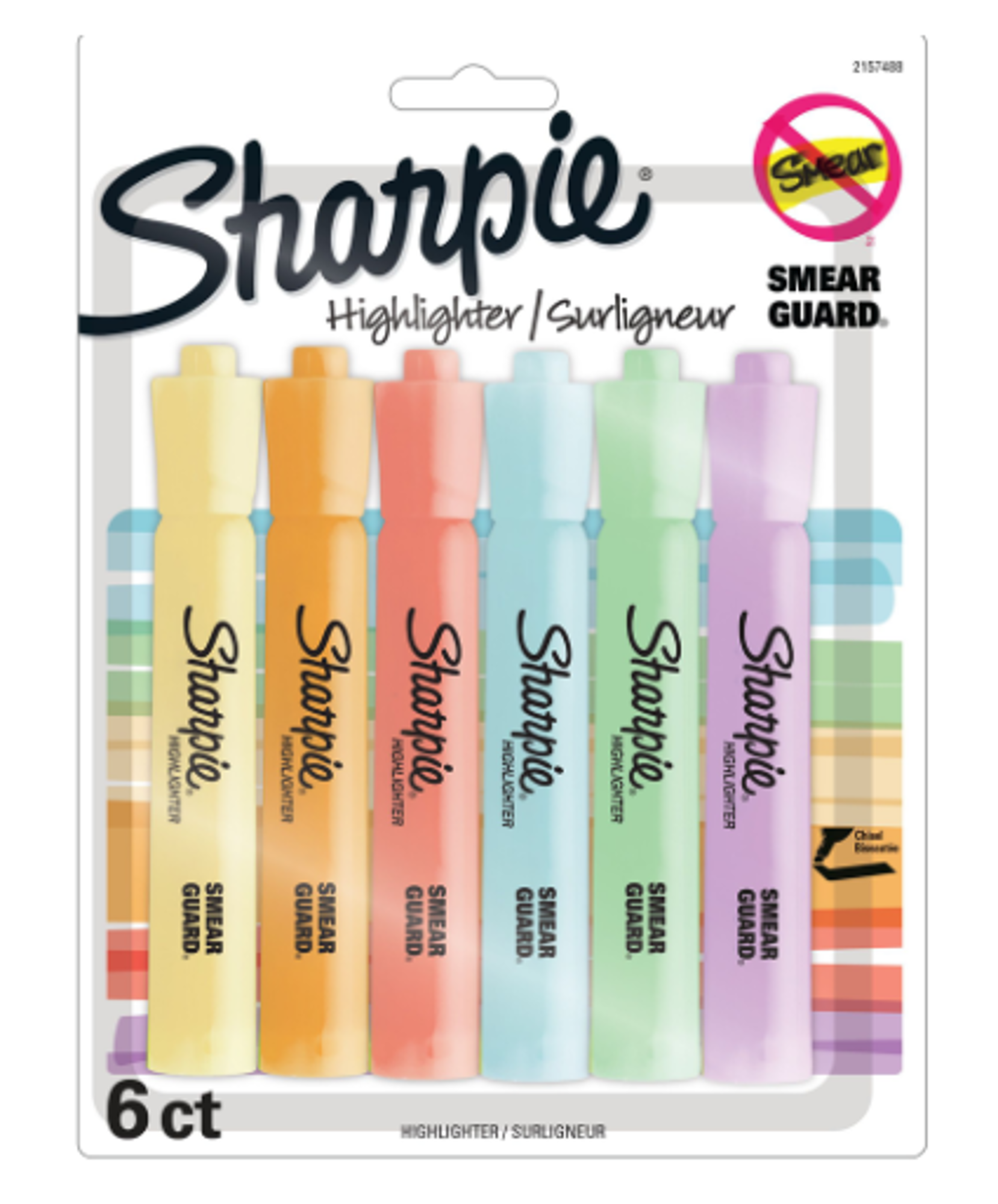 Product image 1 of 1 for Sharpie Highlighters, Tank Chisel, 6 Pack, Pastel