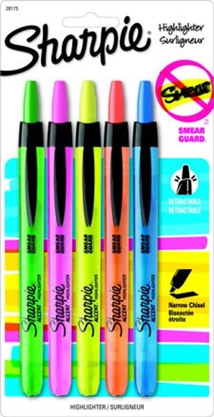 Sharpie Retractable Highlighters 5 Count; $11.99