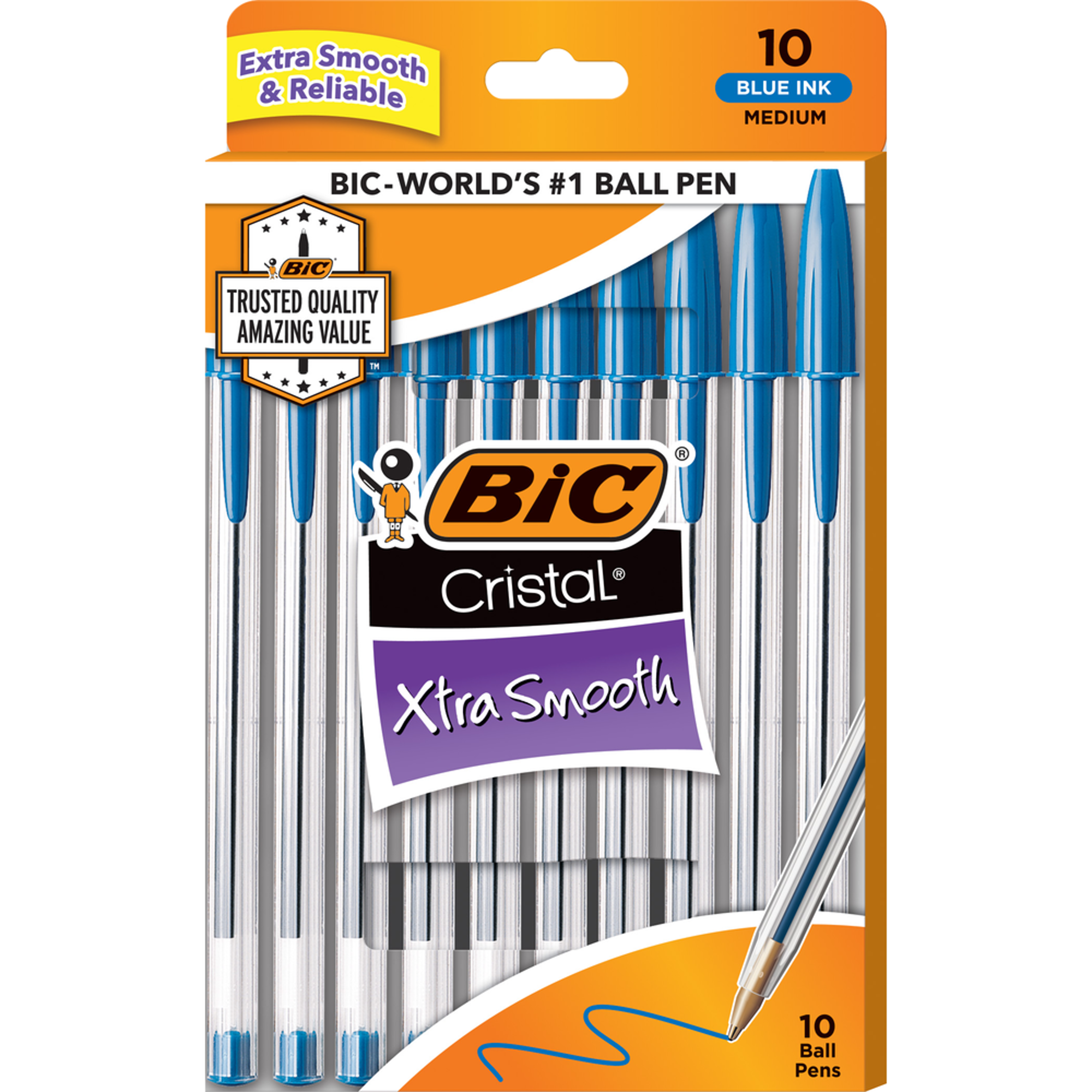 Product image 3 of 3 for BIC Cristal Xtra Smooth Stic Ballpoint Pen 1.0mm 10Pk