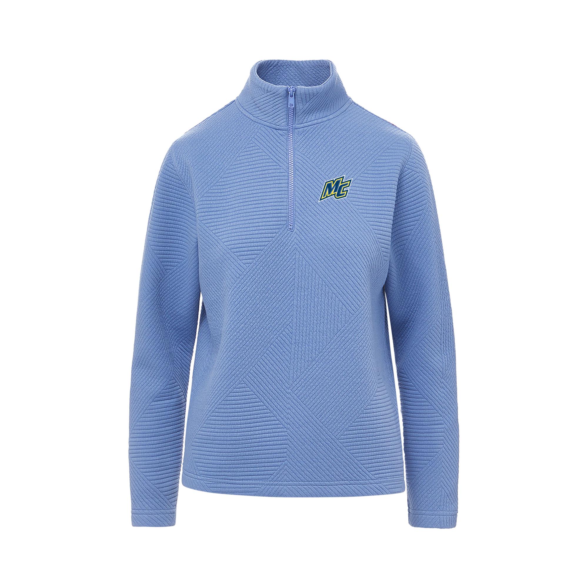 image of: Womens Zelda Zig-Zag Blue Iris 1/4 Zip