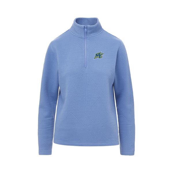 Womens Zelda Zig-Zag Blue Iris 1/4 Zip; $49.99